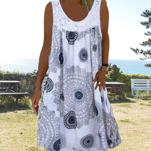 Allie | Summer Sleeveless Printed Dress
